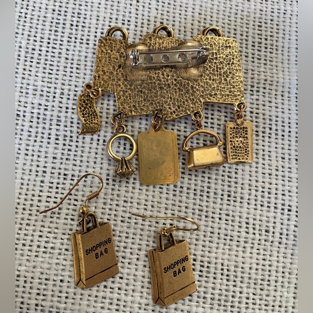 Lapel Pin & Earring Set - Picture 5 of 7